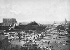 Norwich Castle, Cattle Market and Cathedral c1896. Artist: William Lewis Shrubsole