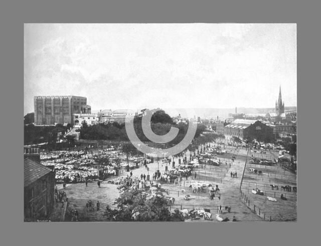 Norwich: Castle,Cattle Market, and Cathedral, c1900. Artist: William Lewis Shrubsole.