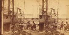 North Carolina. Negro boatmen at lunch, c1850-c1930. Creator: Rufus Morgan