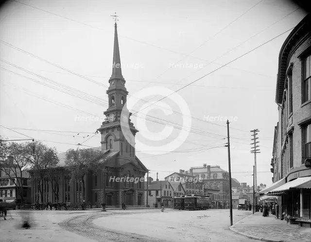 North Church and Congress St. [Street], Portsmouth, N.H., c1907. Creator: Unknown.