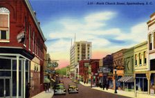 North Church Street, Spartanburg, South Carolina, USA, 1944