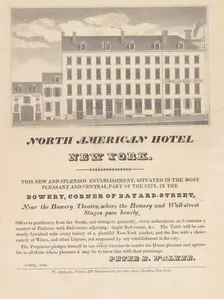 North American Hotel, New York, April 1832. Creator: Unknown