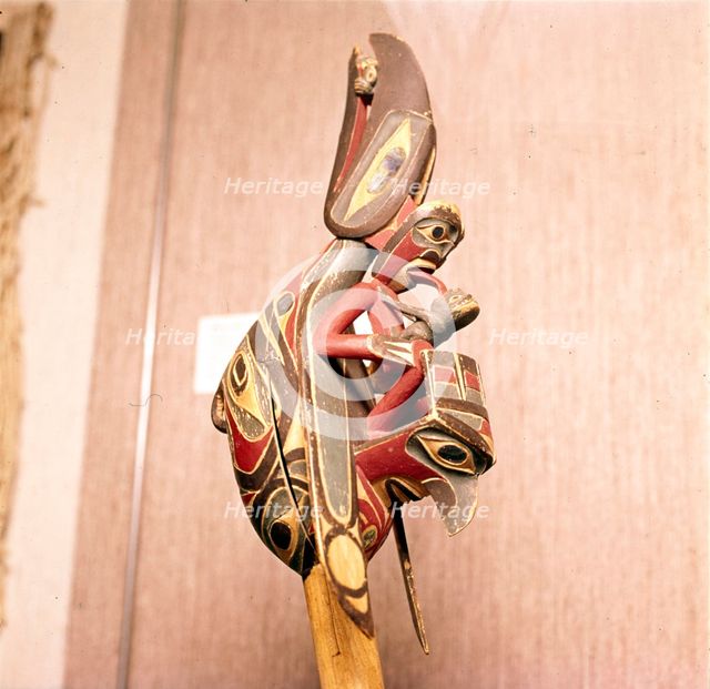 North American Indian Shaman's Rattle, Thunderbird. Artist: Unknown.