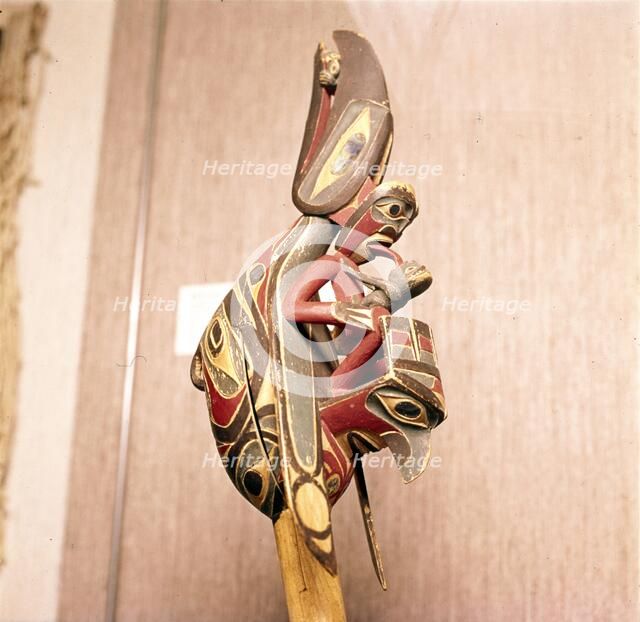 North American Indian Shaman's Rattle, Thunderbird. Artist: Unknown.