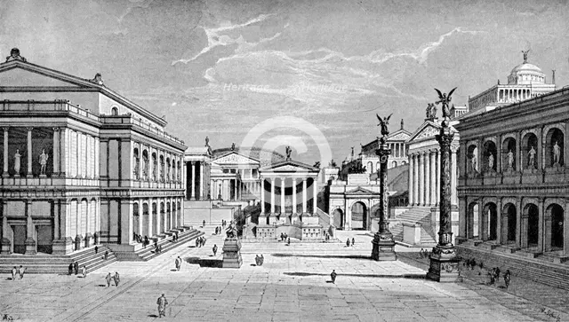 North and east sides of the Forum, Rome, (1902). Artist: C Hulsen