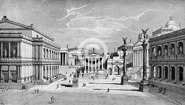 North and east sides of the Forum, Rome, (1902). Artist: C Hulsen
