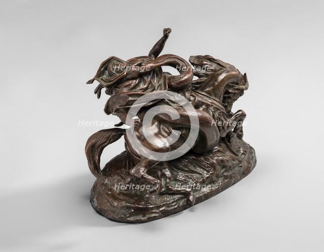 North African Horseman Surprised by a Serpent, model before 1843, cast by 1873. Creator: Antoine-Louis Barye.