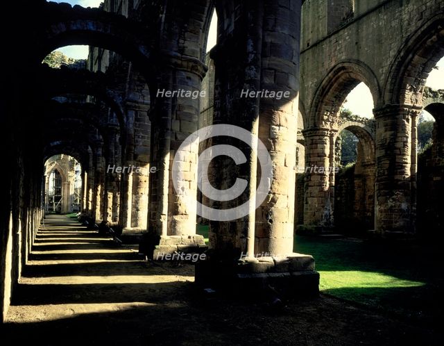 North aisle of the monastic church at Fountains Abbey,  North Yorkshire, 1987. Artist: Unknown