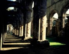 North aisle of the monastic church at Fountains Abbey, North Yorkshire, 1987