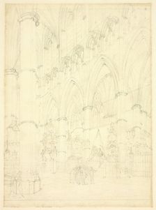 North Aisle, Westminster Abbey, c. 1809. Creator: Augustus Charles Pugin