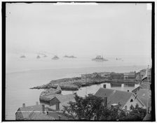 North Atlantic squadron in bay, Rockport, Mass., between 1900 and 1906. Creator: Unknown