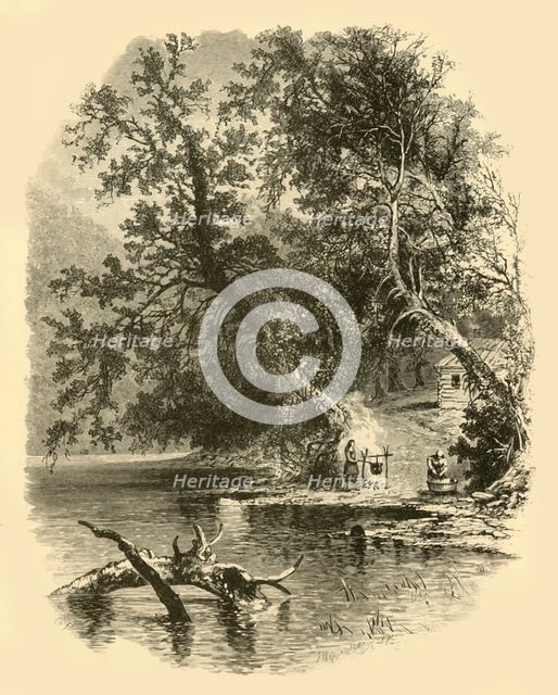 'North Branch of the Susquehanna, at Hunlocks', 1874.  Creator: Frederick William Quartley.