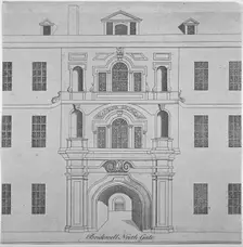 North gate of Bridewell, City of London, 1790. Artist: Anon
