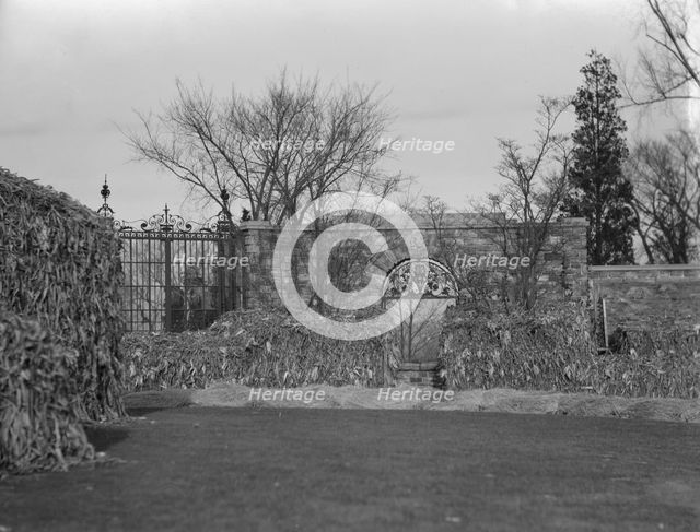 North gateway to the forecourt of the gardens at Kijkuit, John D Rockefeller's estate..., c1916-1918 Creator: Arnold Genthe.