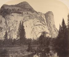 North Dome on left - Royal Arches - Washington Column, 1861, Yosemite. Creator: Carleton Emmons Watkins