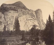 North Dome on left - Royal Arches - Washington Column, 1861, Yosemite. Creator: Carleton Emmons Watkins