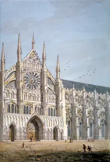 North door of Westminster Abbey, London, c1810. Artist: George Shepherd