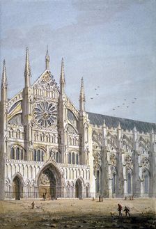 North door of Westminster Abbey, London, c1810. Artist: George Shepherd