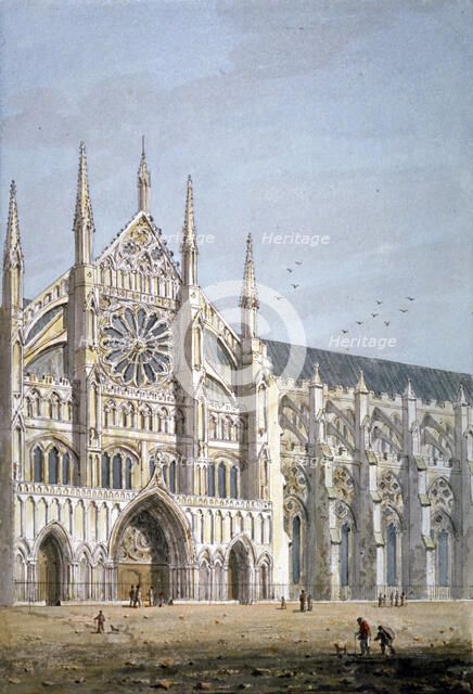 North door of Westminster Abbey, London, c1810.                              Artist: George Shepherd