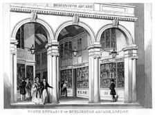 North entrance of Burlington Arcade, Westminster, London, 19th century. Creator: Unknown