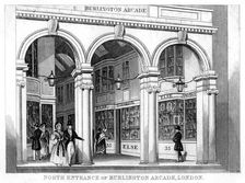 North entrance of Burlington Arcade, Westminster, London, 19th century. Creator: Unknown