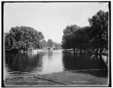 North end of lake in Public Garden, Boston, between 1890 and 1899. Creator: Unknown