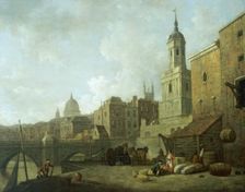North end of London Bridge and St Magnus the Martyr, 1762. Creator: William Marlow