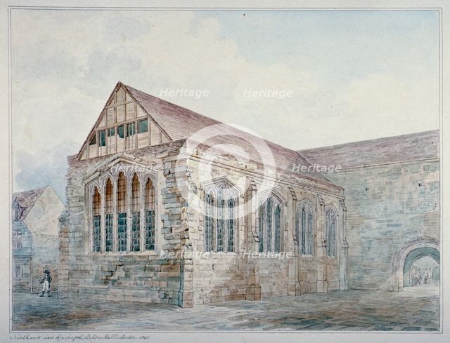 North-east view of Leadenhall Chapel, City of London, 1805. Artist: Anon