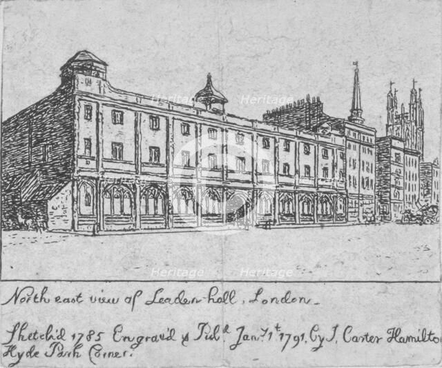 North-east view of Leadenhall, City of London, 1791. Artist: John Carter