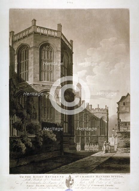 North-east view of St George's Chapel, Windsor Castle, Berkshire, 1804. Artist: J Jeakes