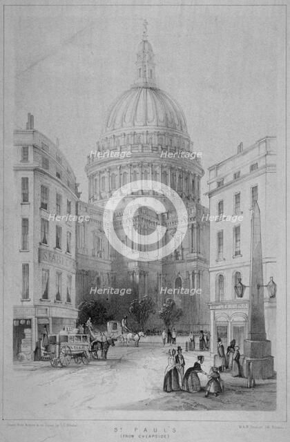 North-east view of St Paul's Cathedral, City of London, 1854. Artist: Sir Christopher Wren