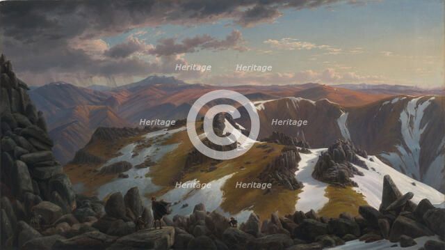 North-east View from the Northern Top of Mount Kosciusko, 1863. Artist: Guerard, Eugene von (1811-1901)