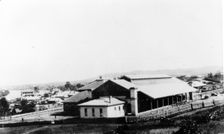 North-east end of the Roma Street Railway Station in Brisbane, c1879. Creator: Unknown