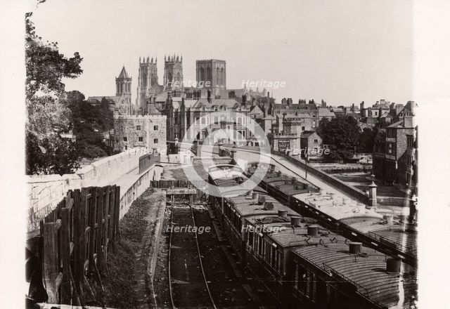 North Eastern Railway Carriages on the railway sidings at Tanner’s moat, York, Yorkshire, c1897. Artist: Unknown