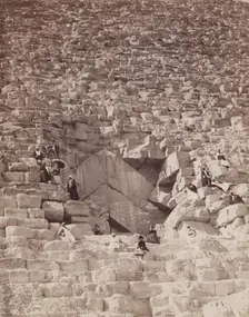 North Face of the Great Pyramid at Giza, 19th century. Creator: Pascal Sébah