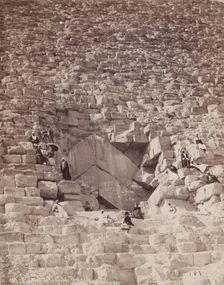 North Face of the Great Pyramid at Giza, 19th century. Creator: Pascal Sébah