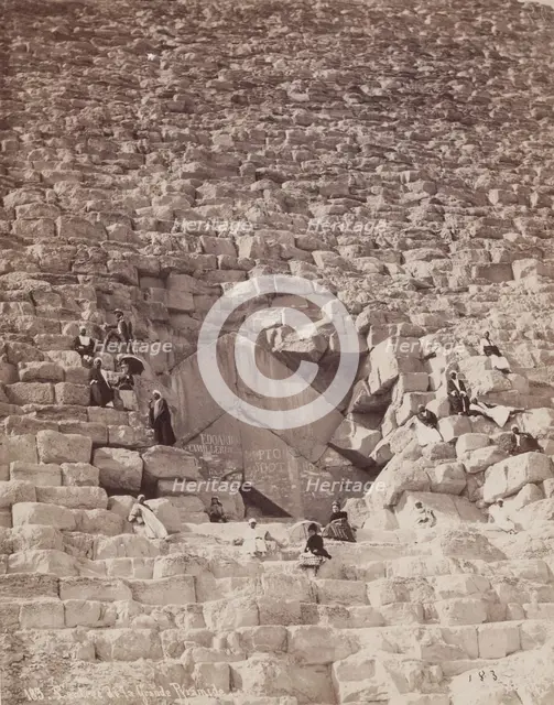 North Face of the Great Pyramid at Giza, 19th century. Creator: Pascal Sébah.