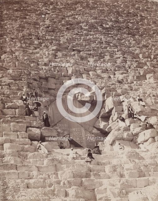North Face of the Great Pyramid at Giza, 19th century. Creator: Pascal Sébah.