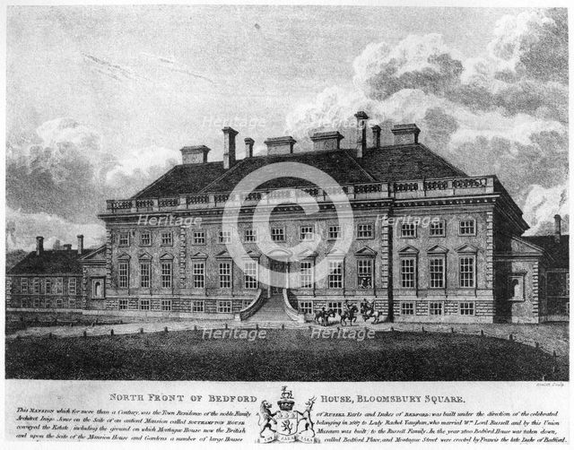 North front of Bedford House, Bloomsbury Square, London, 19th century (1907). Artist: Howlett