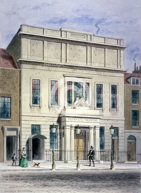 North front of Princess's Theatre on Eastcastle Street, St Marylebone, London, c1830. Artist: Thomas Hosmer Shepherd