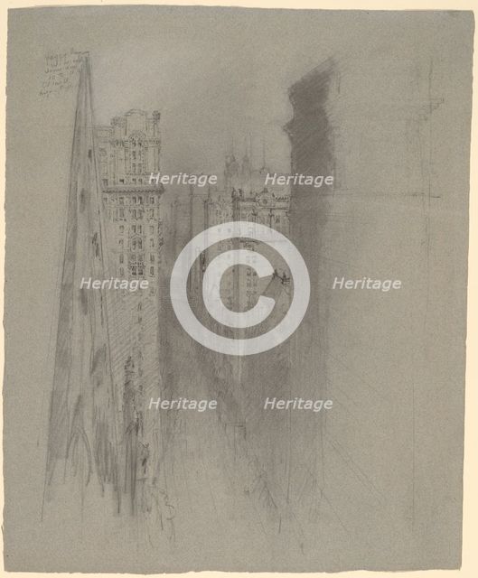 North on Broadway from Trinity Church, c. 1900. Creator: Stanford White.