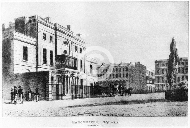 North side, Manchester Square, London, c19th century (1907). Artist: Unknown