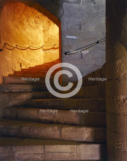 North staircase of the keep of Dover Castle, Kent, c2000s(?). Artist: Unknown.