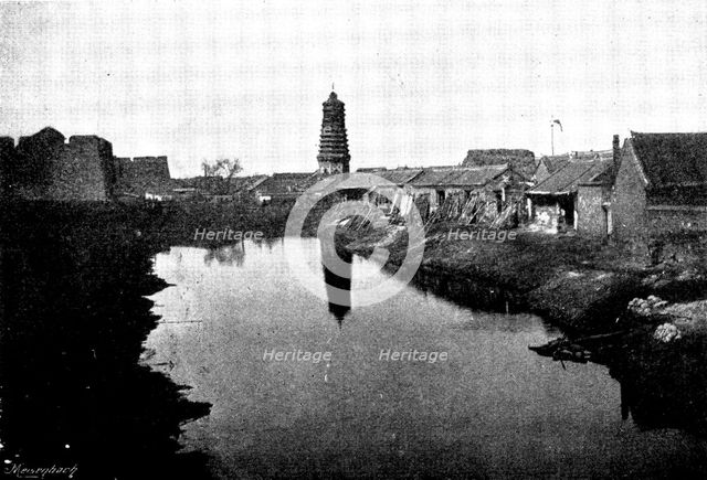 North Suburb of Mukden, with pagoda, 1895. Creator: Unknown.