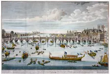 North prospect of Westminster Bridge, London, c1750. Artist: Benjamin Cole