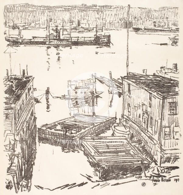 North River, 1917. Creator: Frederick Childe Hassam.