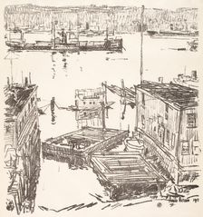 North River, 1917. Creator: Frederick Childe Hassam