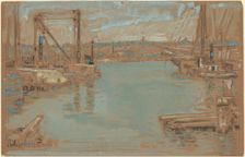 North River Dock, New York, 1901. Creator: Frederick Childe Hassam