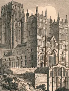 North-West View of Durham Cathedral c1843. Creator: J Jackson