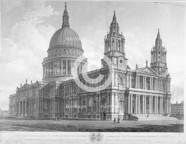 North-west view of St Paul's Cathedral, City of London, 1814. Artist: John Buckler